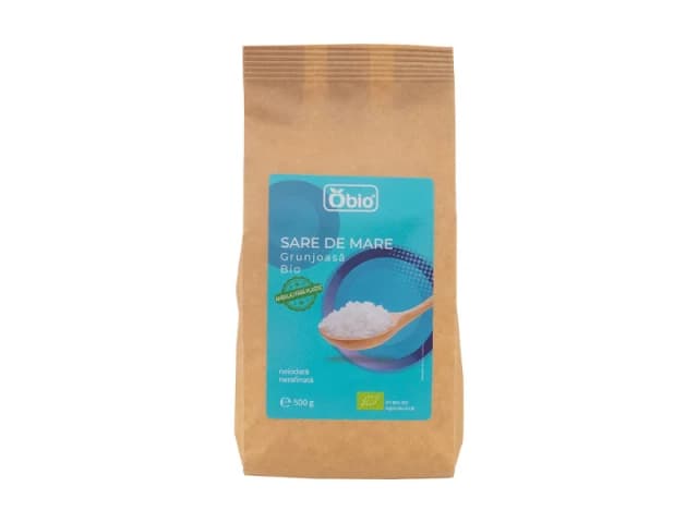 Sare de mare grunjoasa bio 500g Obio
