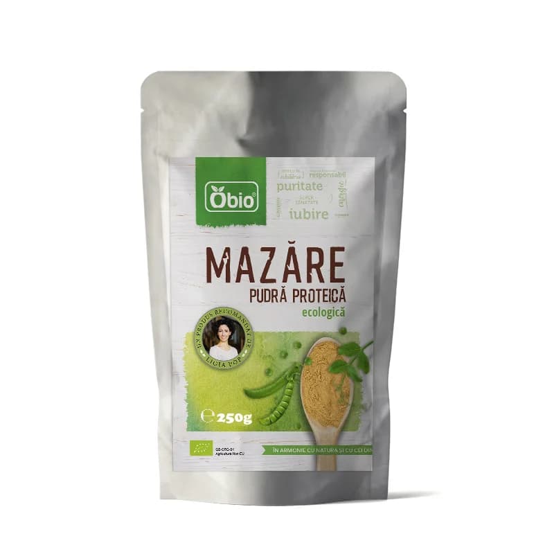 Pudra proteica din mazare galbena bio 250g Obio