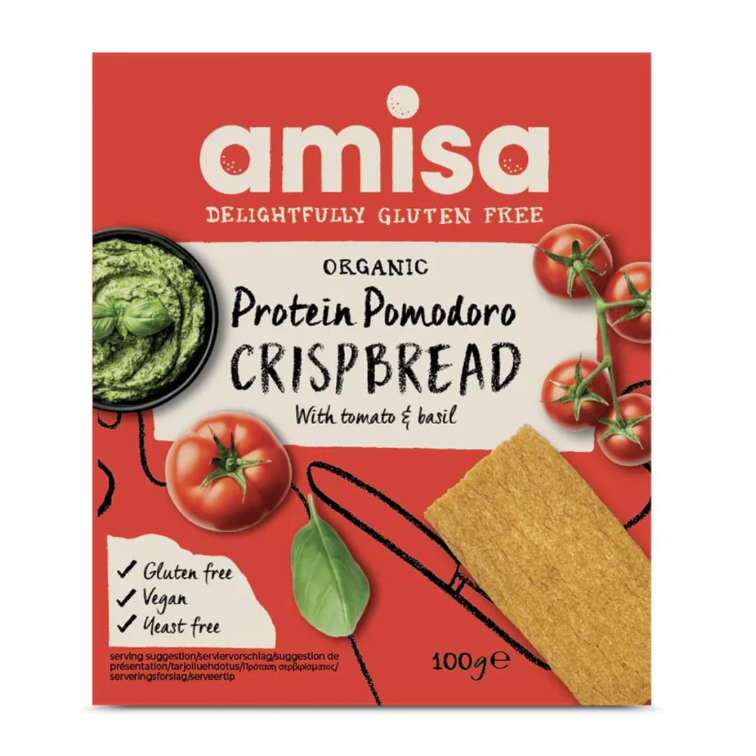 Crispbread cu rosii si busuioc bio 100g Amisa