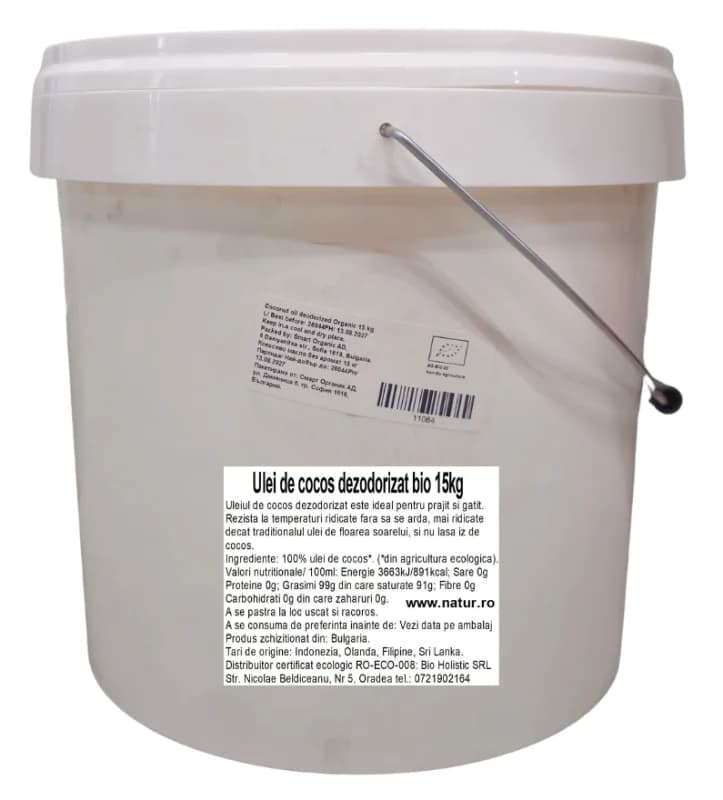 Ulei de cocos dezodorizat bio 15kg