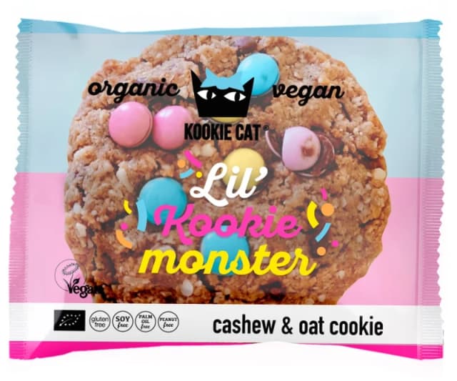Cookie cu dropsuri de ciocolata colorate bio 50g Kookie Cat