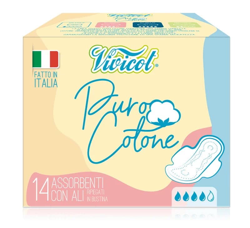 Absorbante de zi din bumbac hipoalergenic 4 picaturi 14buc Vivicot