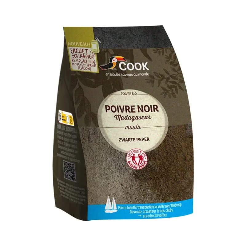 Piper negru macinat bio 150g Cook