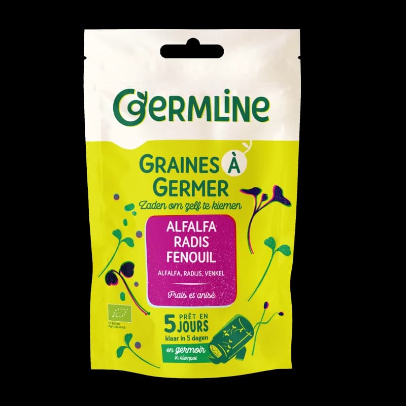 Mix alfalfa, ridiche si fenicul pentru germinat bio 150g Germline