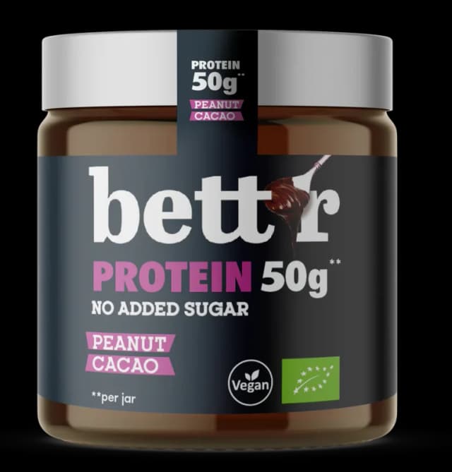 Crema proteica de arahide si cacao bio 250g Bettr