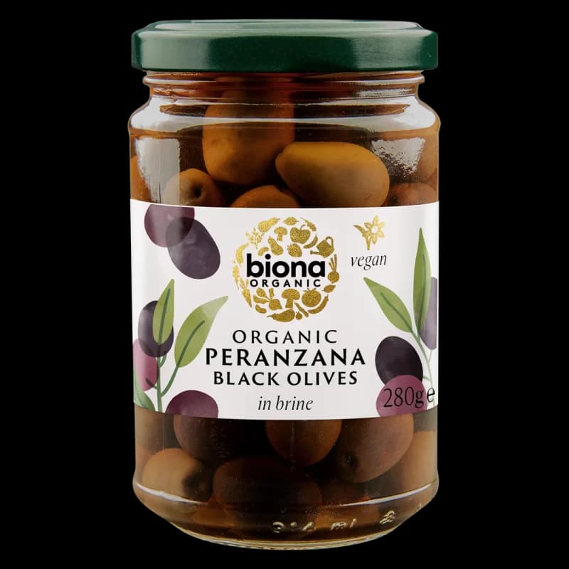 Masline negre peranzana in saramura bio 280g Biona
