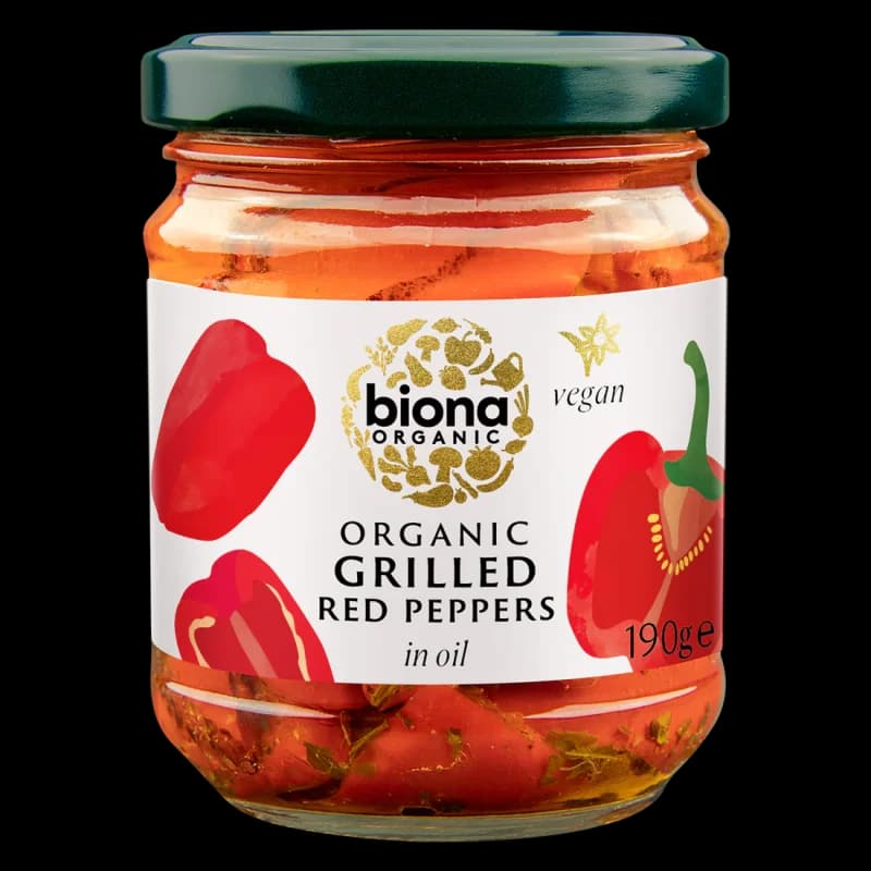 Ardei rosii la gratar in ulei, bio, 190g, Biona