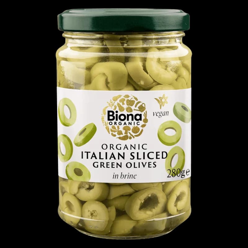 Masline verzi italine feliate in saramura bio 280g Biona
