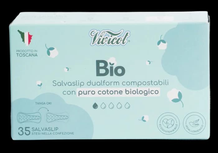 Protej slip dual form din bumbac compostabil ecologic 1 picatura 35buc Vivicot
