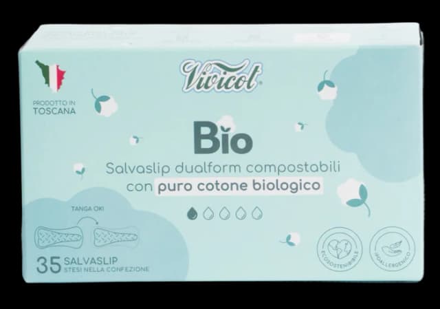 Protej slip dual form din bumbac compostabil ecologic 1 picatura 35buc Vivicot