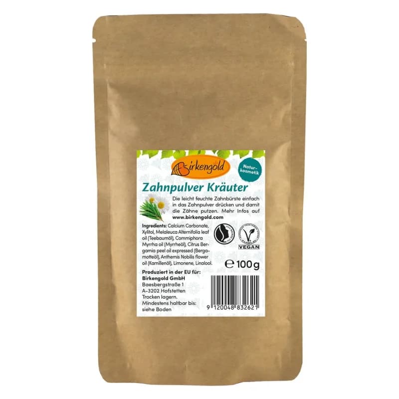 Pasta de dinti pudra cu musetel 100g – refill Birkengold