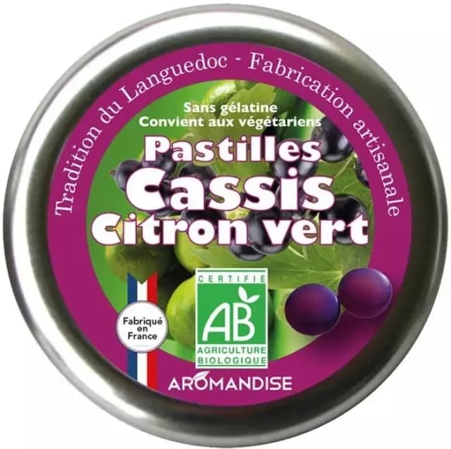 Bomboane artizanale cu lime si coacaze negre bio 45g Aromandise