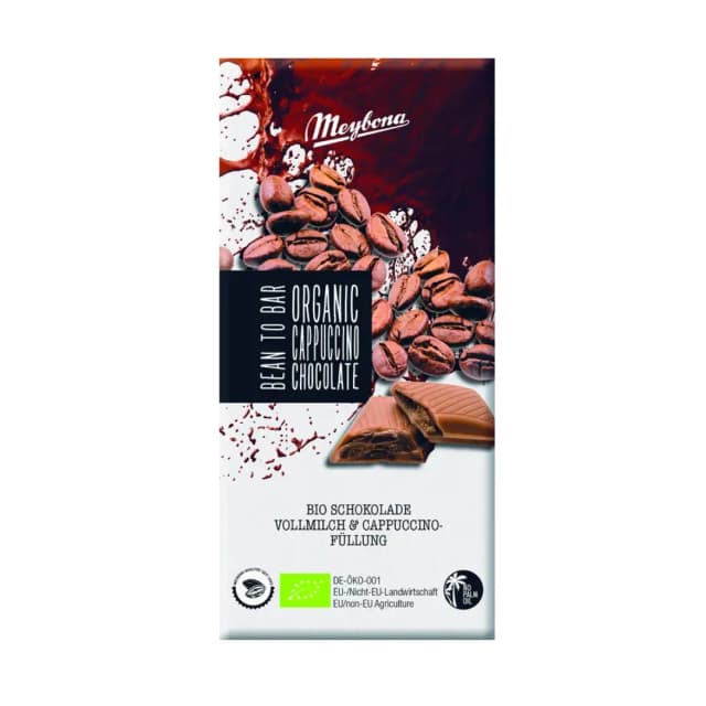 Ciocolata cu lapte si crema de cappuccino bio 100g Meybona