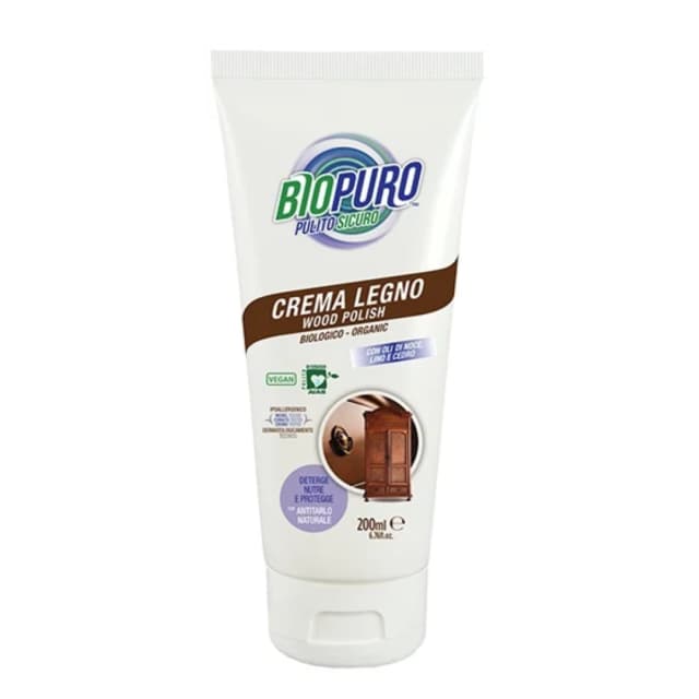 Crema pentru curatarea si intretinerea lemnului hipoalergena ecologica 200ml Biopuro