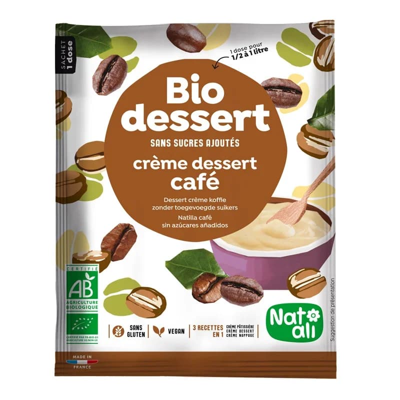 Desert crema cu cafea bio 45g Nat-ali