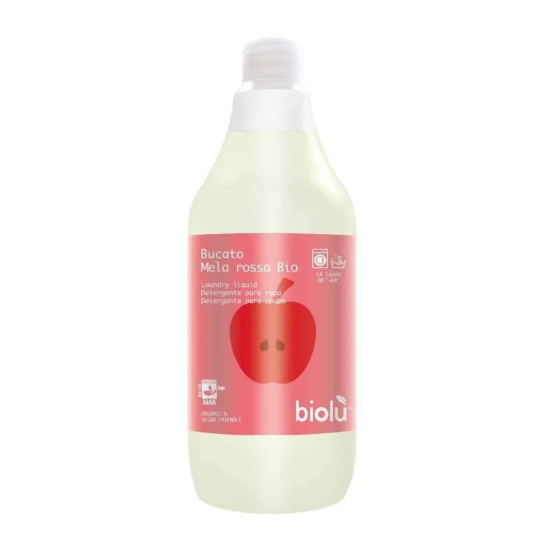 Detergent lichid pentru rufe albe si colorate cu mere rosii ecologic 1l Biolu
