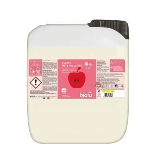 Detergent lichid pentru rufe albe si colorate cu mere rosii ecologic 5l Biolu