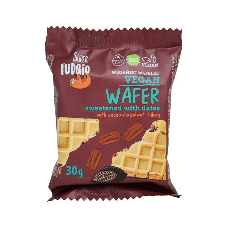 Napolitana cu cacao si alune de padure indulcite cu curmale bio 30g Super Fudgio