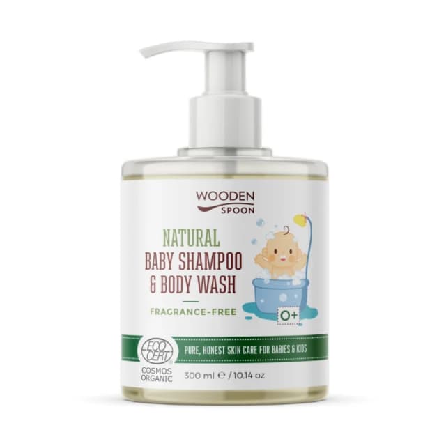 Sampon si gel de dus fara parfum pentru copii si bebelusi ecologic 300ml Wooden Spoon