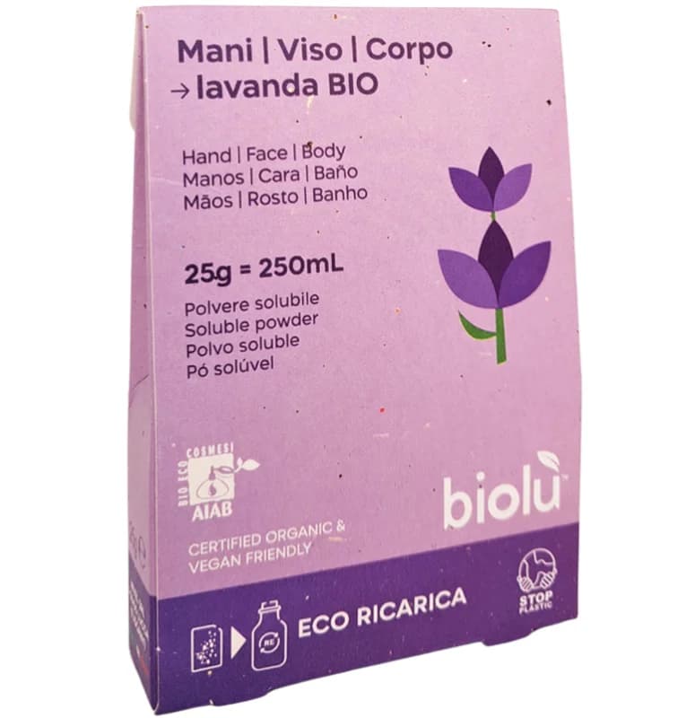 Sapun lichid cu lavanda pudra – refill ecologic 25g Biolu