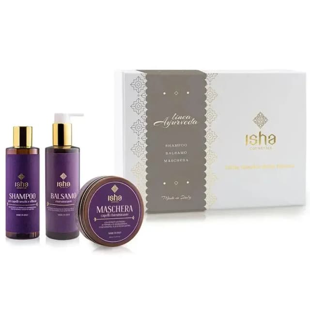 Set cadou ritual ayurvedic pentru par – sampon, balsam, masca Isha