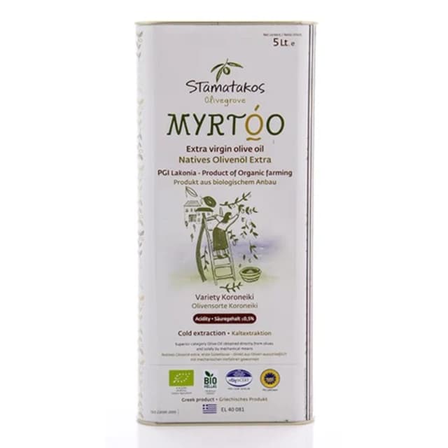 Ulei de masline extravirgin myrtoo bio 5l Stamatakos Olivegrove