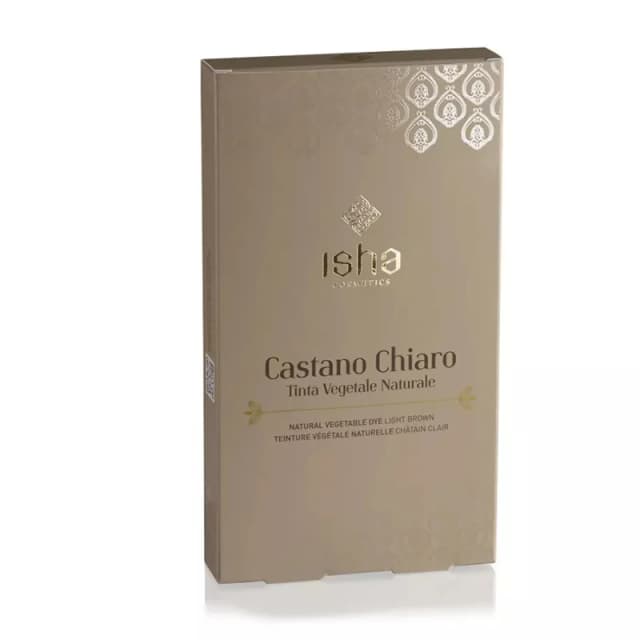 Vopsea de par naturala castaniu – deschis 100g Isha
