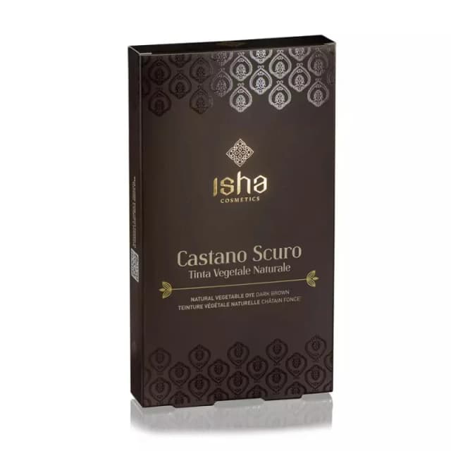 Vopsea de par naturala castaniu – inchis 100g Isha