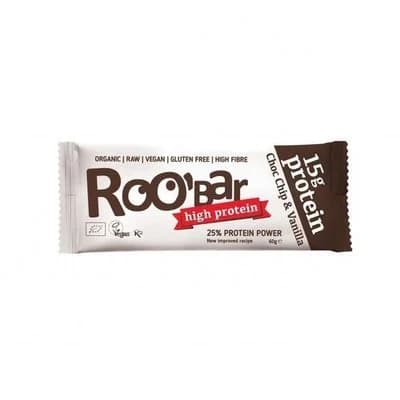 Baton proteic cu vanilie si ciocolata bio 60g Roobar