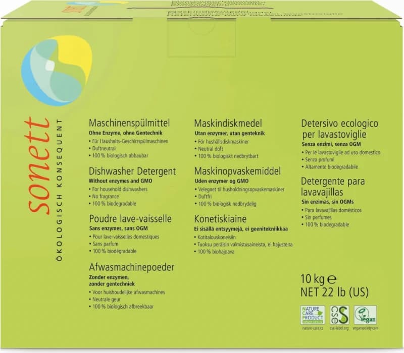 Detergent praf pentru masina de spalat vase ecologic 10kg Sonett