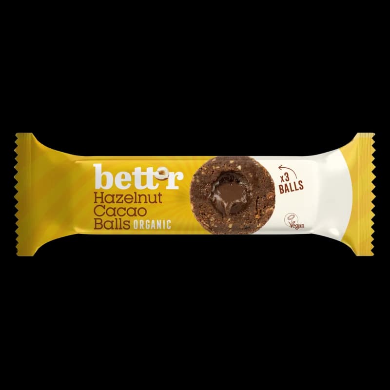 Bilute cu umplutura de cacao si alune de padure bio 3buc x 15g Bettr