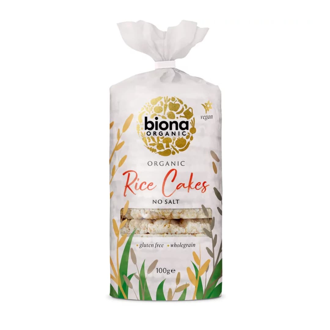 Rondele de orez integral expandat fara sare bio 100g Biona